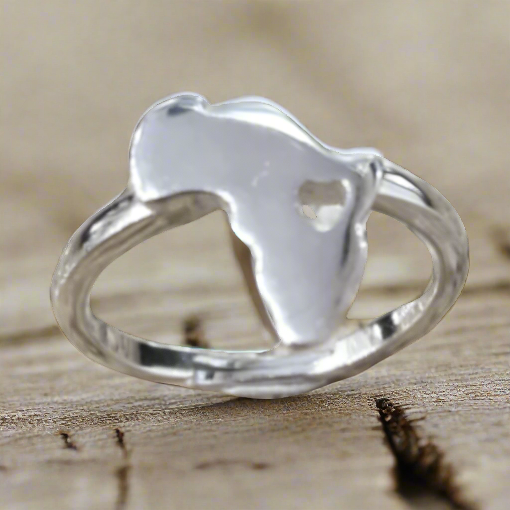 Sterling silver Africa ring.