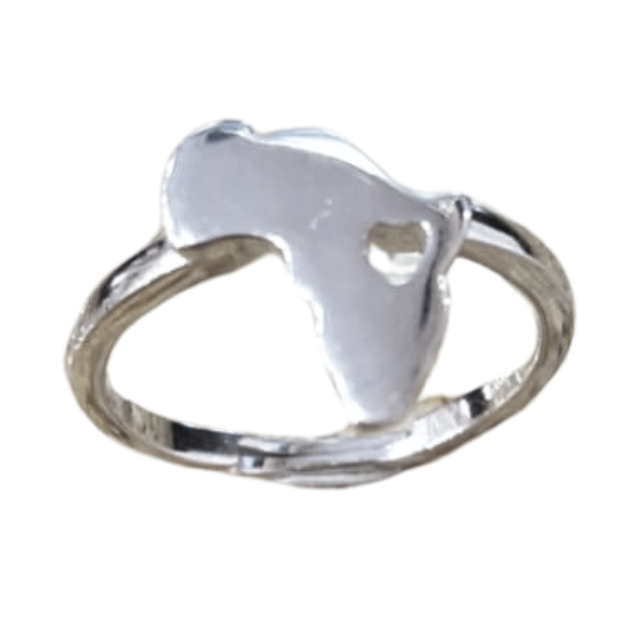 925 Sterling Silver Africa Adjustable Ring