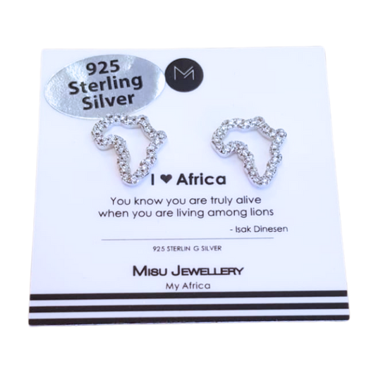 Sterling silver Africa earring studs in Fourways.