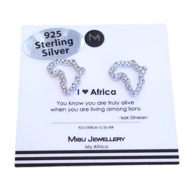 Sterling silver Africa earring studs in Fourways.