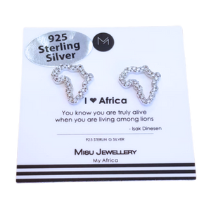 Sterling silver Africa earring studs in Fourways.