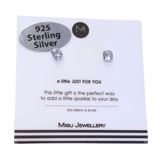 Sterling silver dainty cubic zirconia earring studs in Fourways.