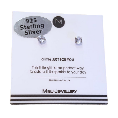 Sterling silver dainty cubic zirconia earring studs in Fourways.