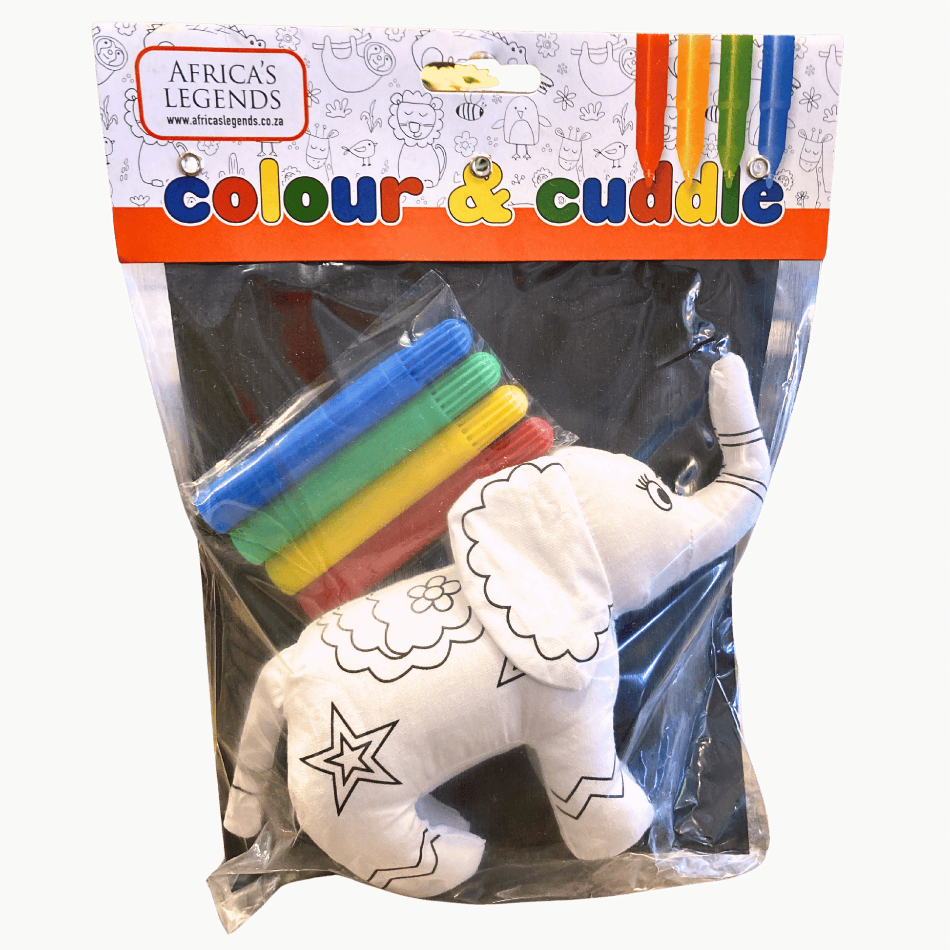 Colour and cuddle elephant toy.