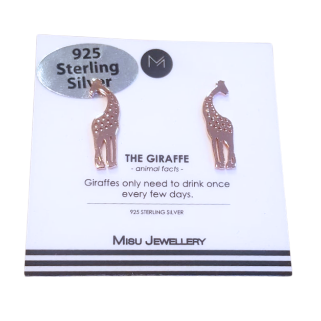 Rose gold giraffe earring studs in Fourways, Johannesburg.