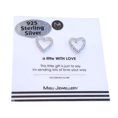 Sterling silver heart earring studs in Fourways.