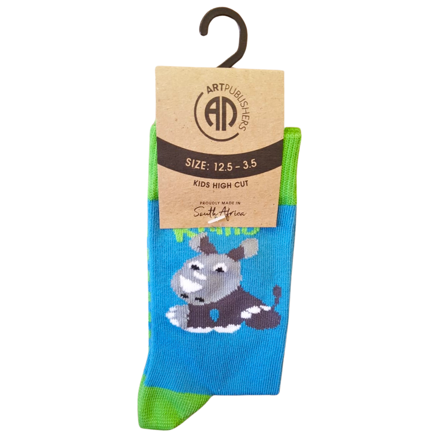 Rhino kids socks at Pineslopes Craft Market in Fourways.