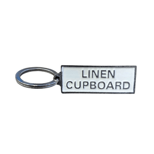 Linen cupboard keyring.