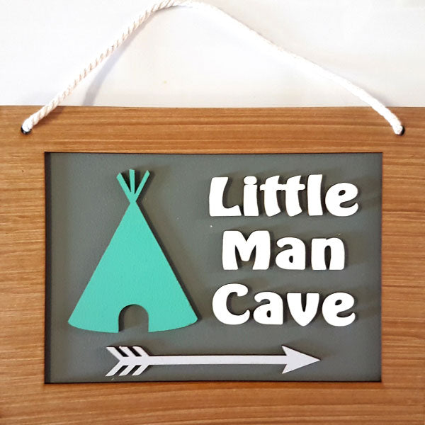 Little man cave sign for baby or toddler.