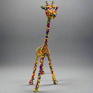 Multicolour beaded giraffe.