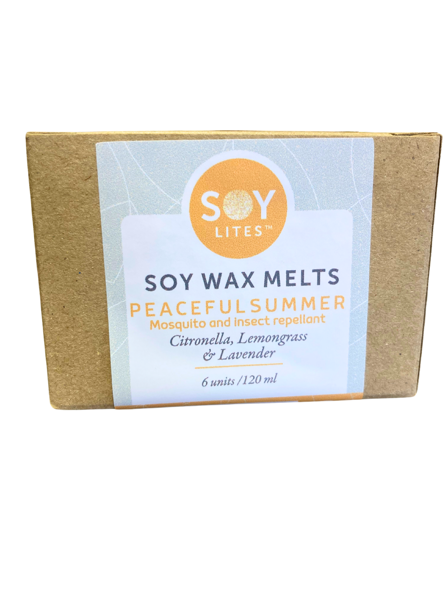 Soylites wax melts with citronella, lemongrass and lavender.