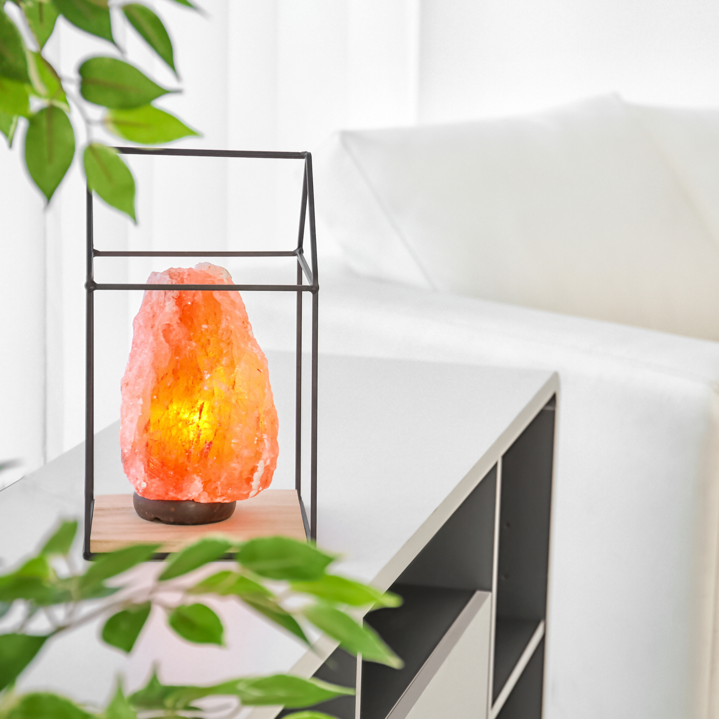 Salt lamp décor.