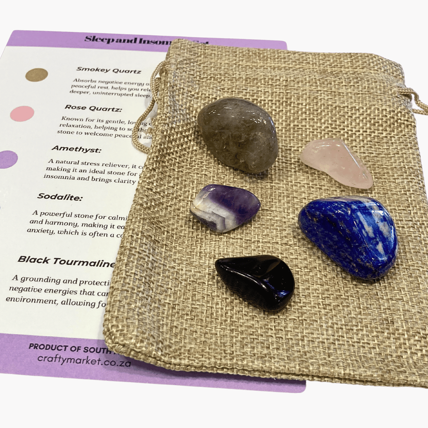 Sleep & relaxation crystal set.