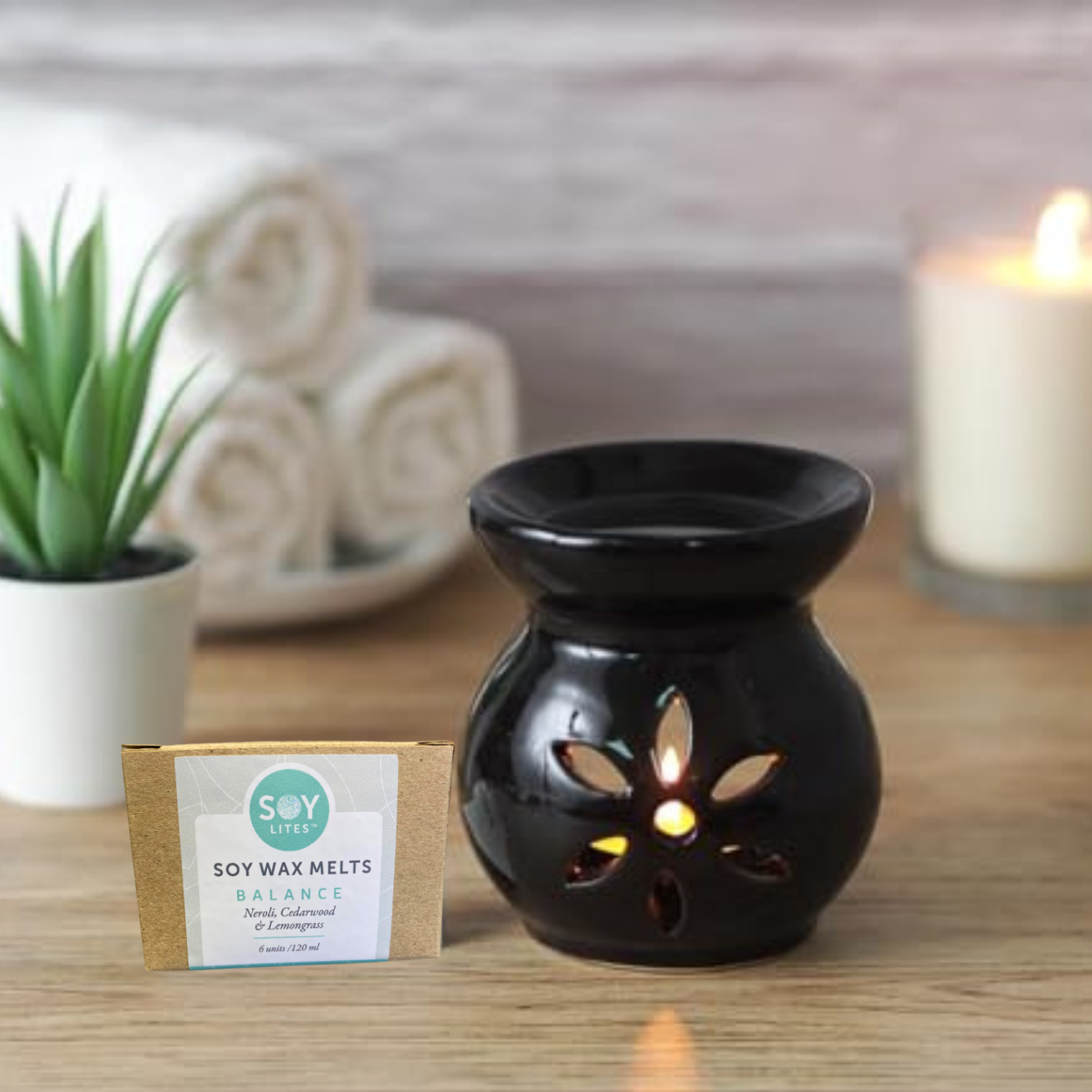 Soy wax melts in oil burner in Fourways Johannesburg.