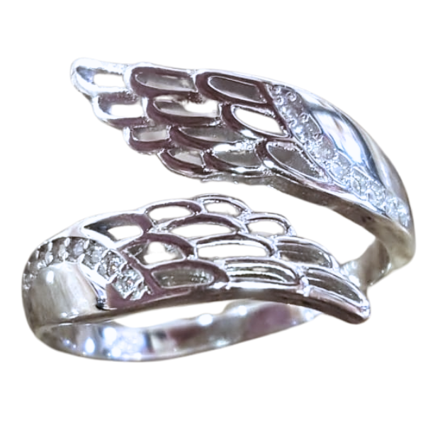 Silver Angel Wings Ring