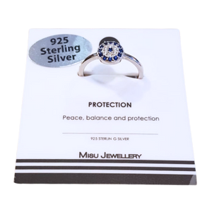 Sterling silver evil eye ring.