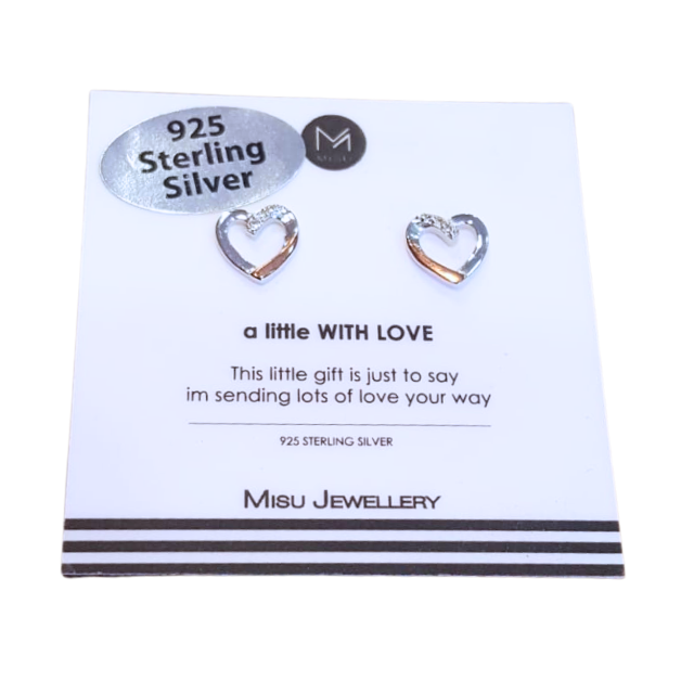 Sterling silver heart earring studs in Fourways.