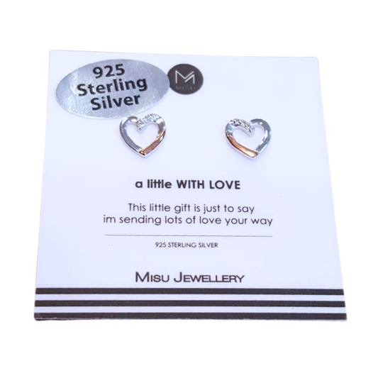 Sterling silver heart earring studs in Fourways.