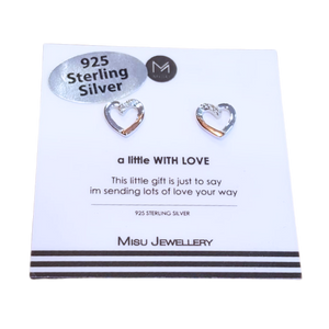 Sterling silver two tone heart earring studs in Fourways.