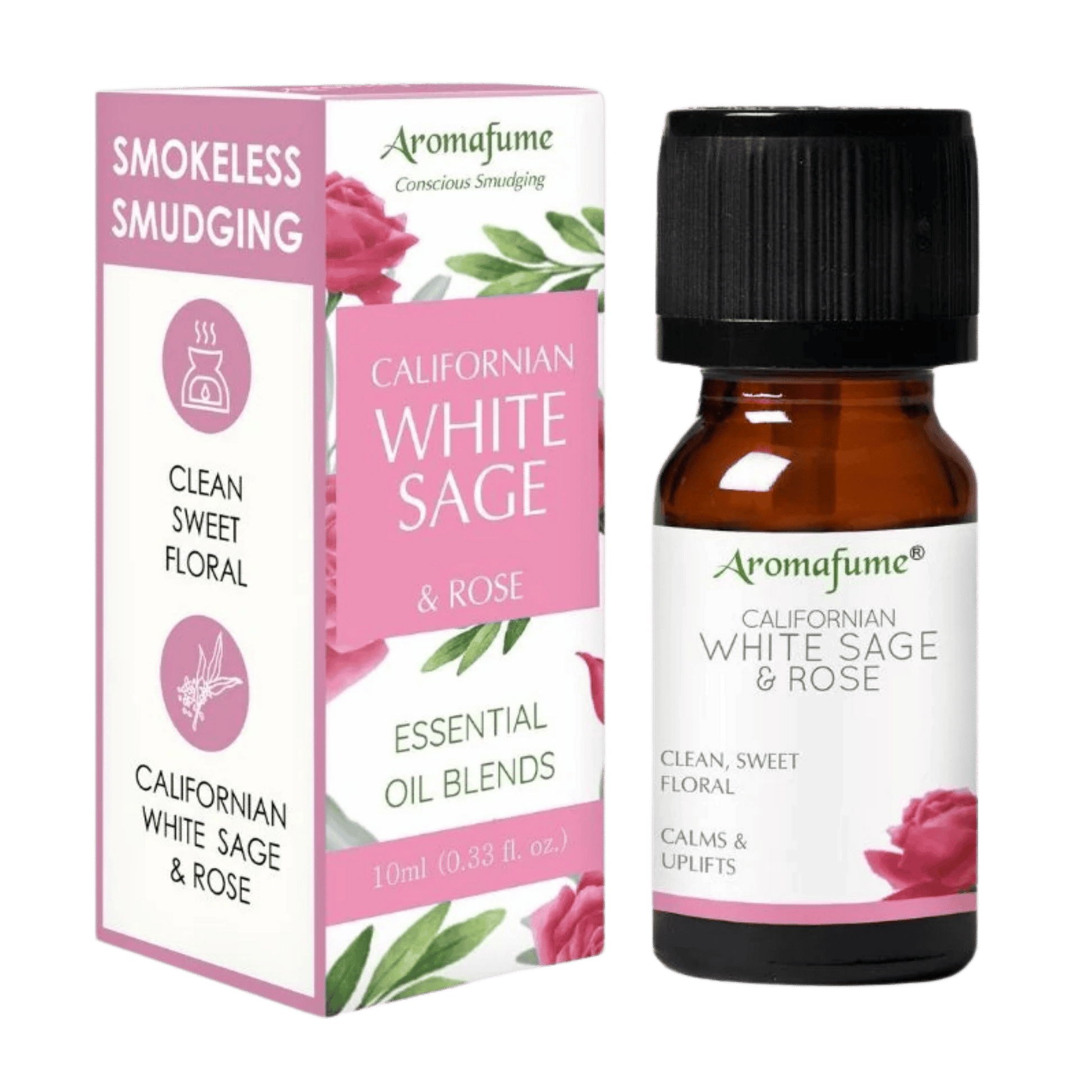 White sage and rose essential oil.