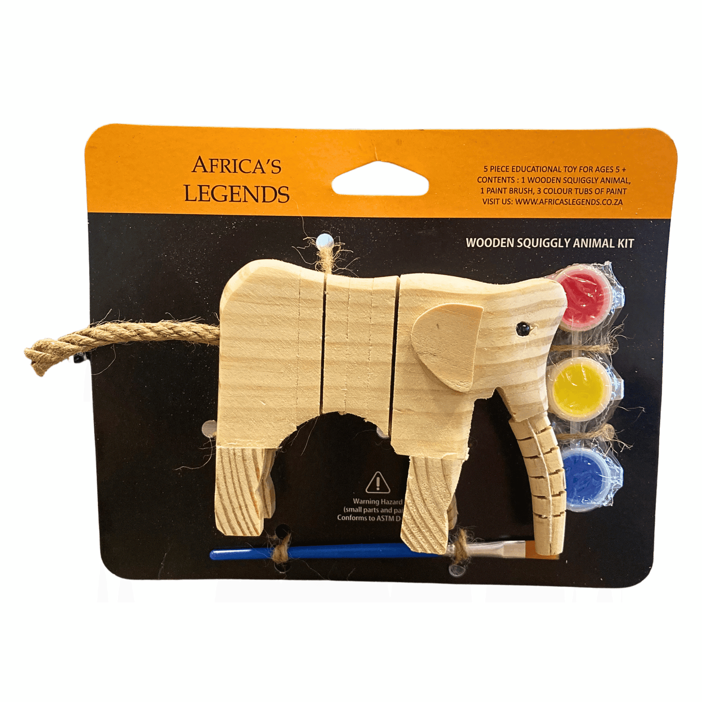 Wood elephant paint set.