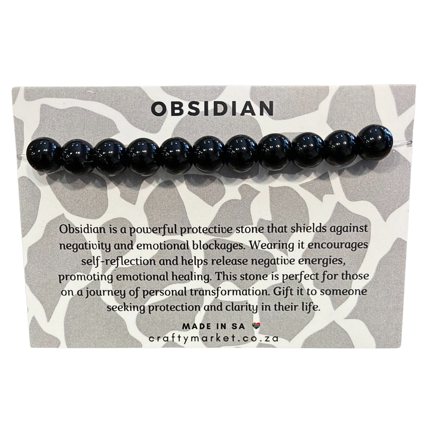 Obsidian crystal bracelet.