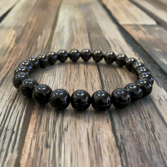 Obsidian crystal bracelet.