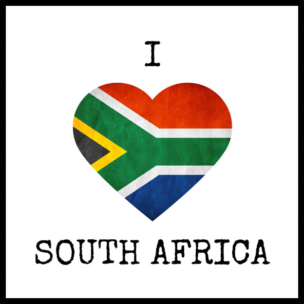 Wood sign gift with quote: "I love South Africa".