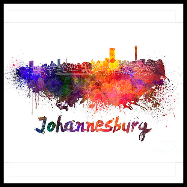 Wood sign gift with Johannesburg skyline.