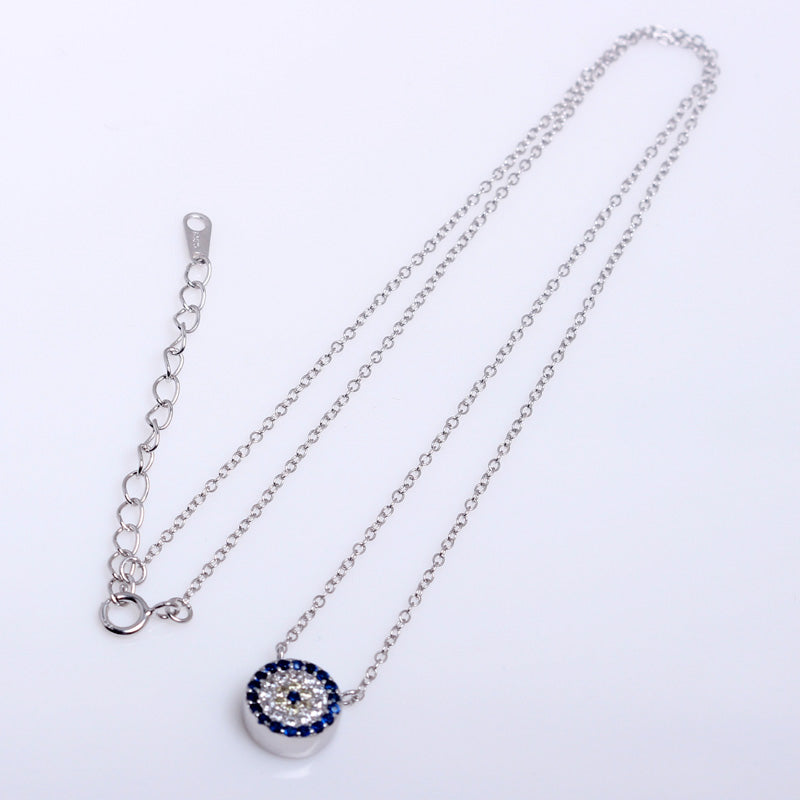 Sterling silver evil eye necklace.