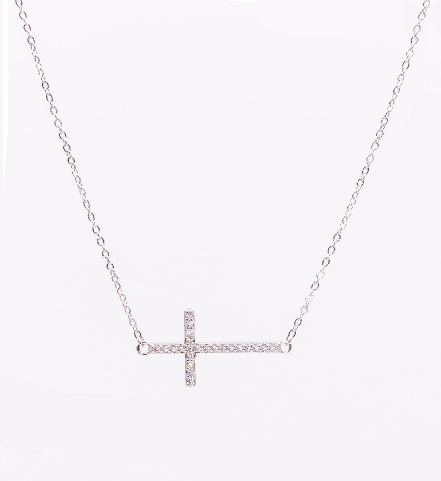 Sterling silver cross necklace.