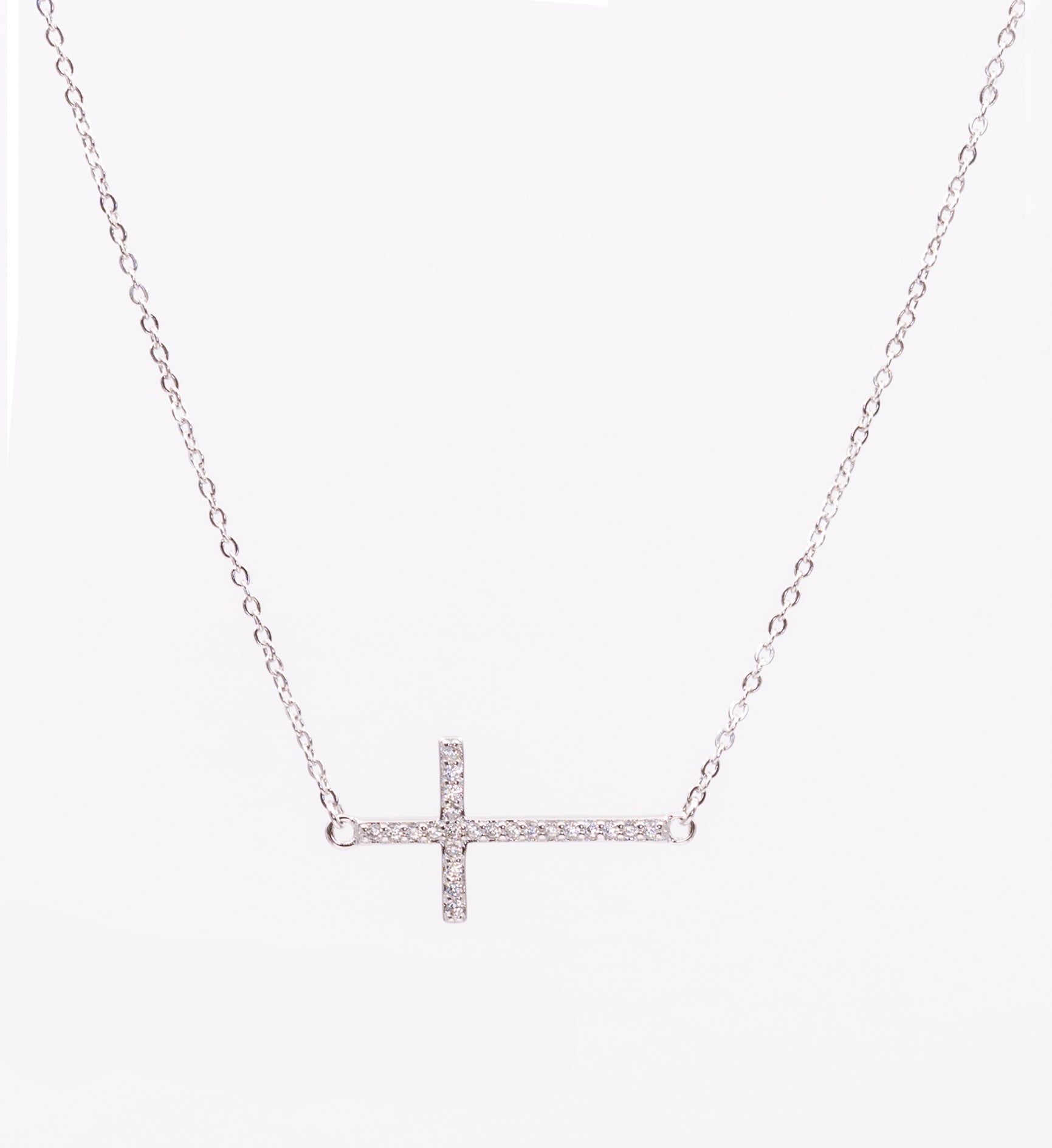 Sterling silver cross necklace.