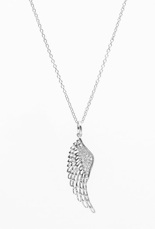 Angel wing necklace.