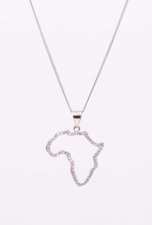 Sterling silver Africa necklace.