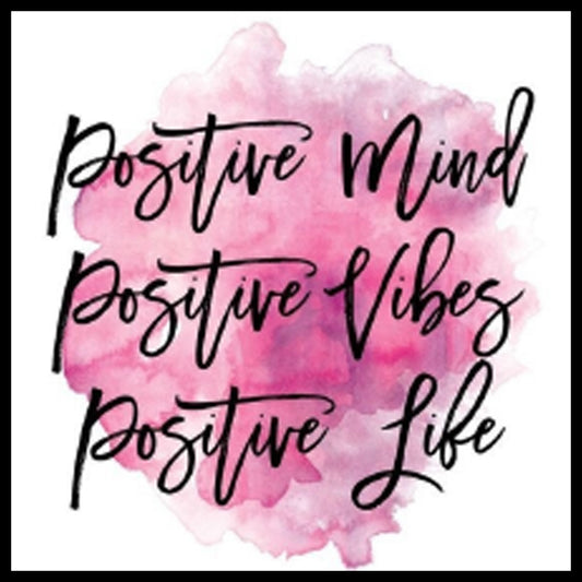 Wood sign gift with quote: "Positive mind, positive vibes, positive life".