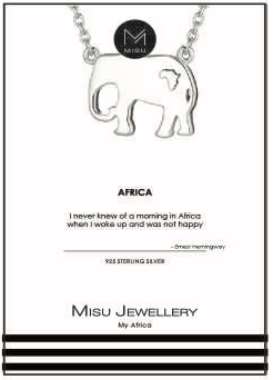 Silver elephant necklace in Fourways.