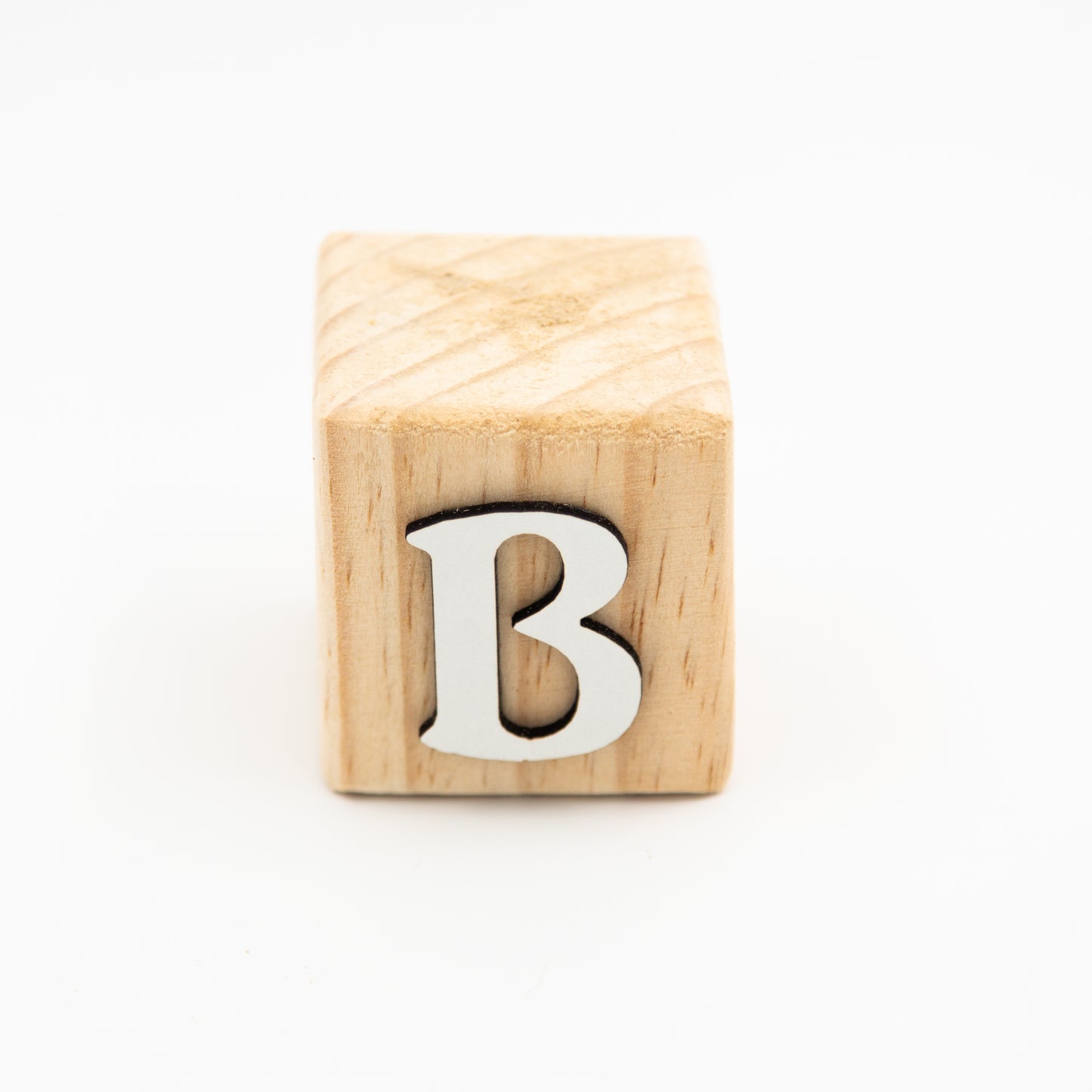 Wooden alphabet letter block B.