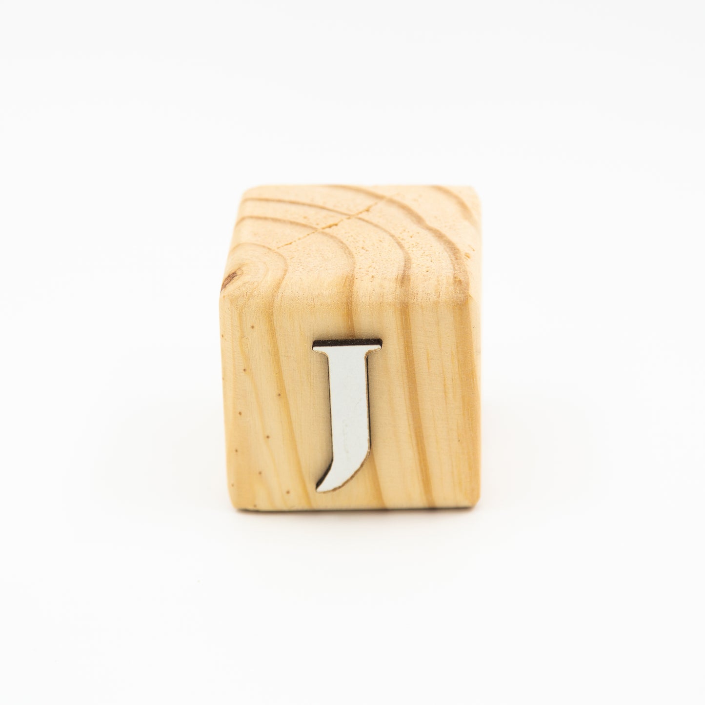 Wooden alphabet letter block J.