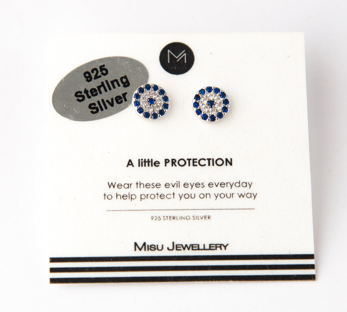 Evil eye protection stud earrings in Johannesburg.