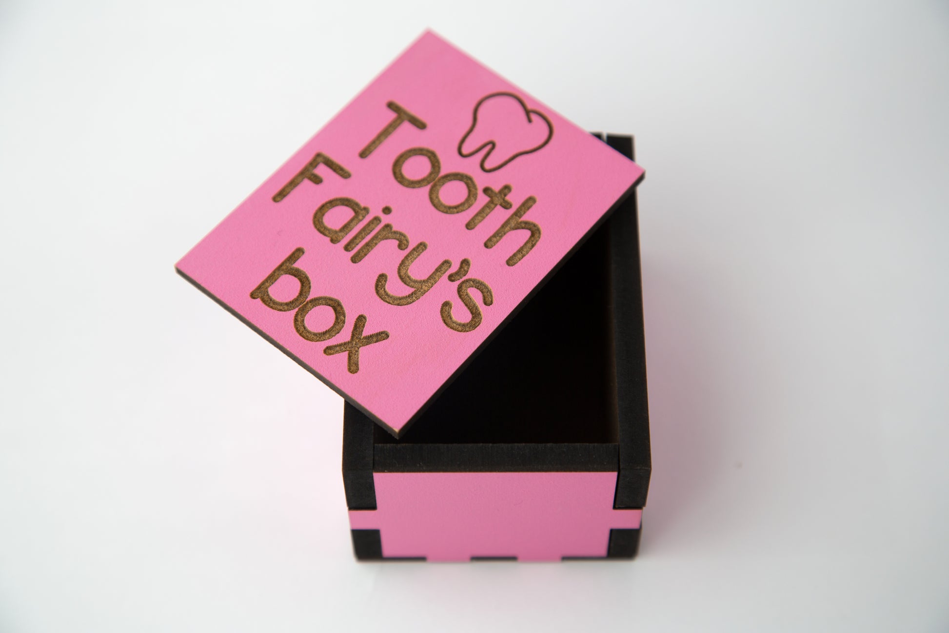 Pink wood tooth fairy box in Fourways.