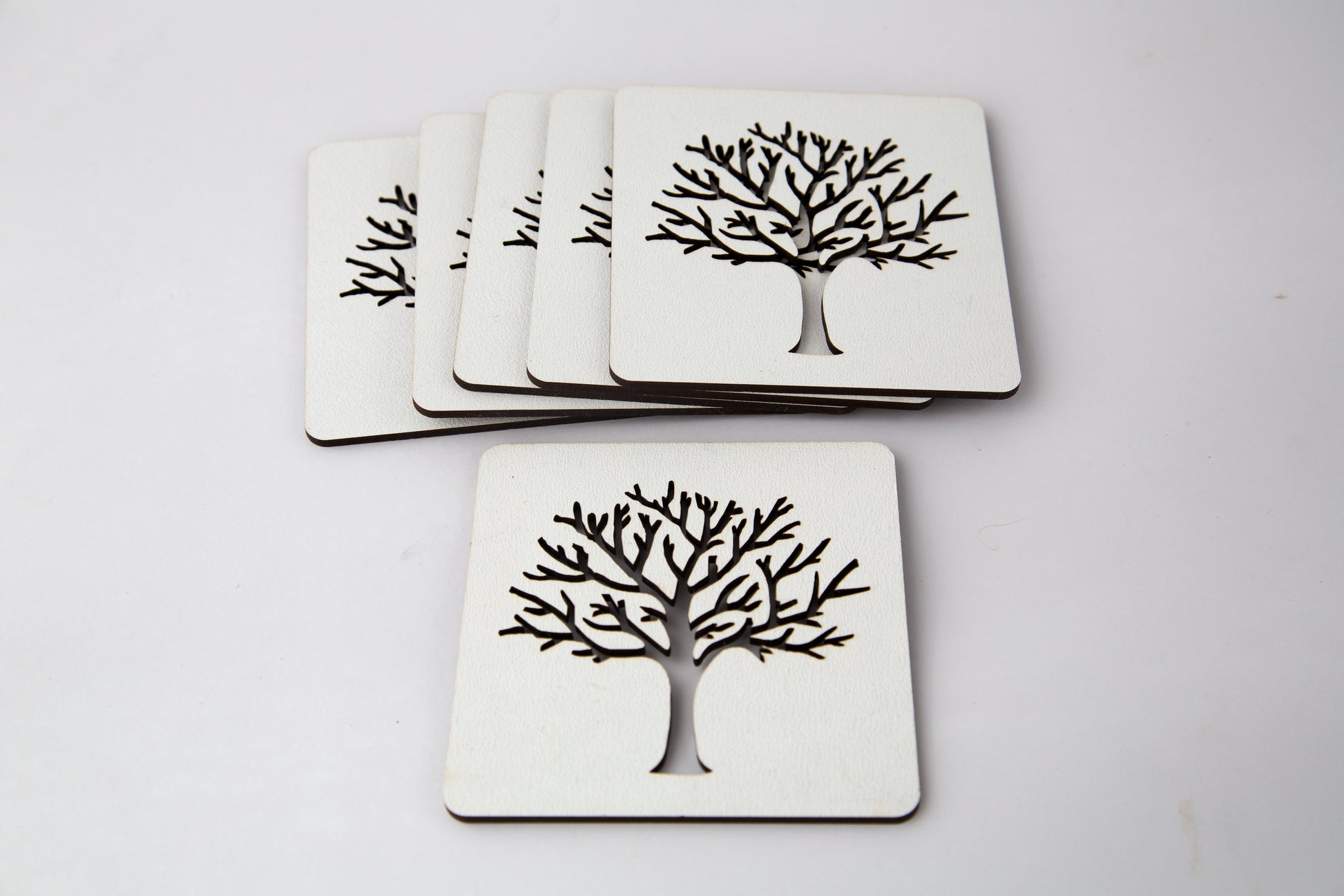 Wooden tree of life coasters.